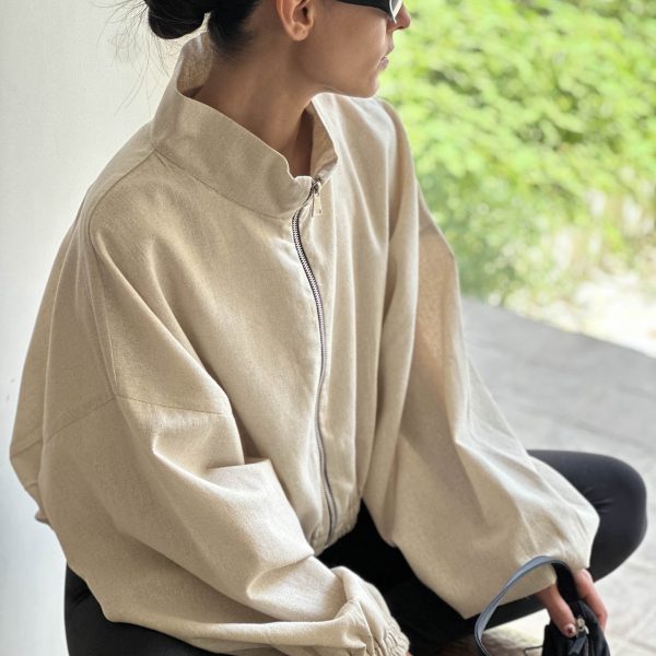 بامبر جکت لینن ( کرم )